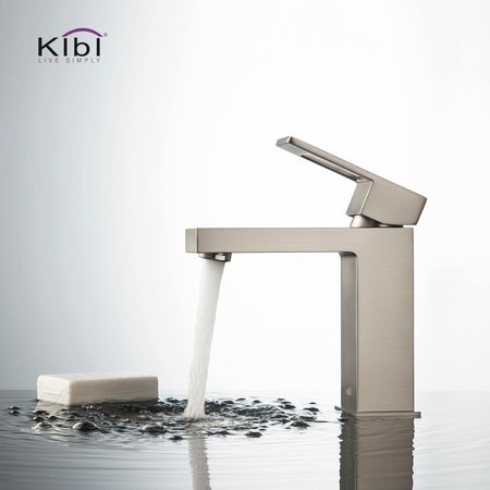 Kibi Cubic Single Handle Bathroom Vanity Sink Faucet KBF1002BN